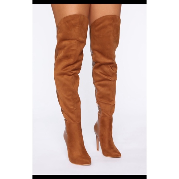 camel colored thigh high boots